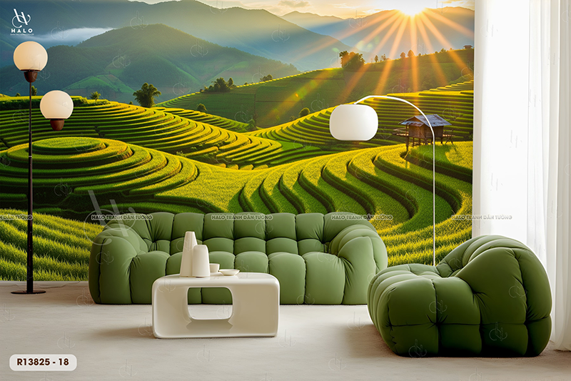  Tranh Dán Tường Ruộng Bậc Thang 8D 16D - R13825 