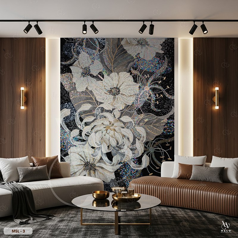  Tranh Dán Tường Hoa Mosalic 8D 16D - MSL 