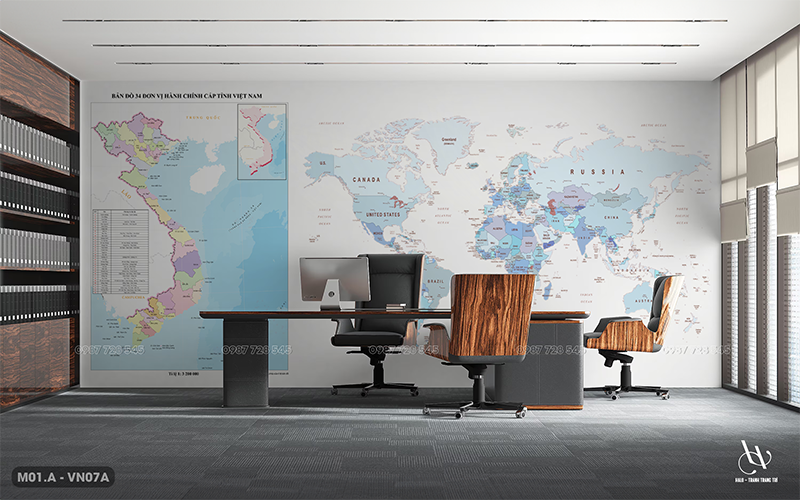  Tranh Dán Tường Bản Đồ 8D 16D - VNTG 