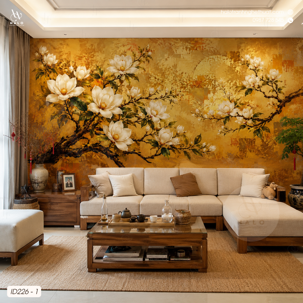  Tranh Dán Tường Indochine - Hoa Mộc Lan 8D 16D - ID226 - 1 
