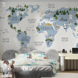  Tranh Dán Tường Bản Đồ Cho Trẻ 8D 16D - MK278 