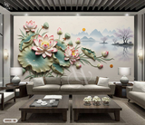  Tranh Dán Tường Hoa Sen 8D 16D - S5925 