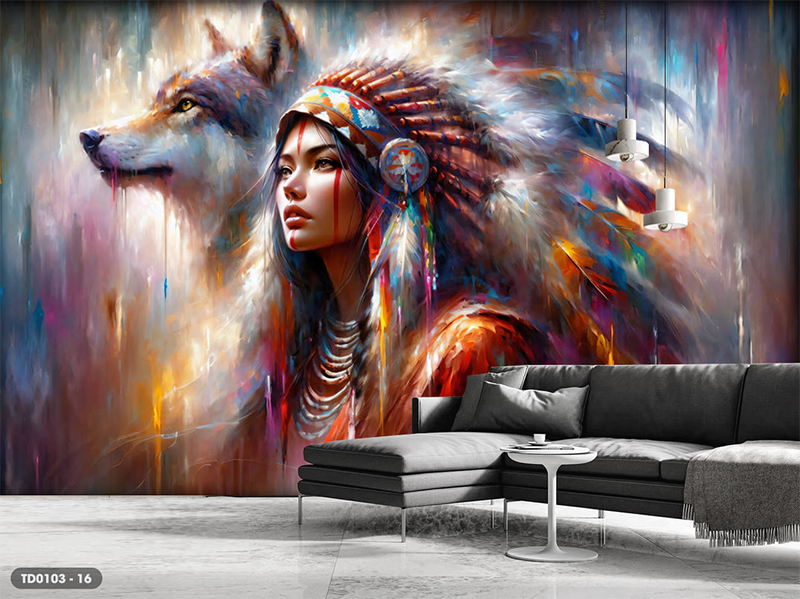  Tranh Dán Tường Thổ Dân 8D 16D - TD0103 