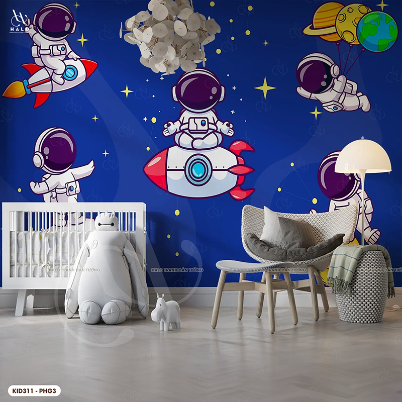  Tranh Dán Tường Phi Hành Gia Cho Trẻ 8D 16D - KID311 