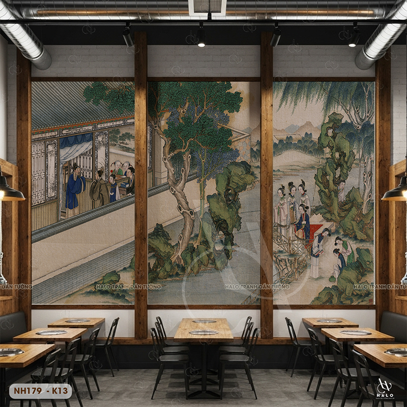  Tranh Dán Tường Nhà Hàng Hàn Quốc Cổ Điển - NH179 