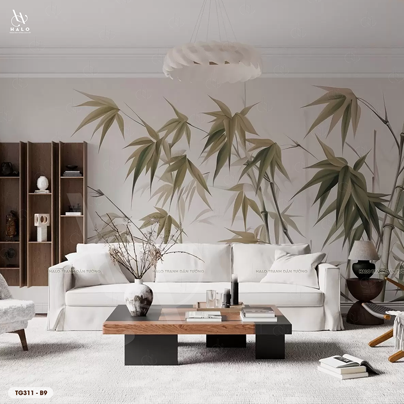  Tranh Dán Tường Cây Trúc Tối Giản 8D 16D - TG311 