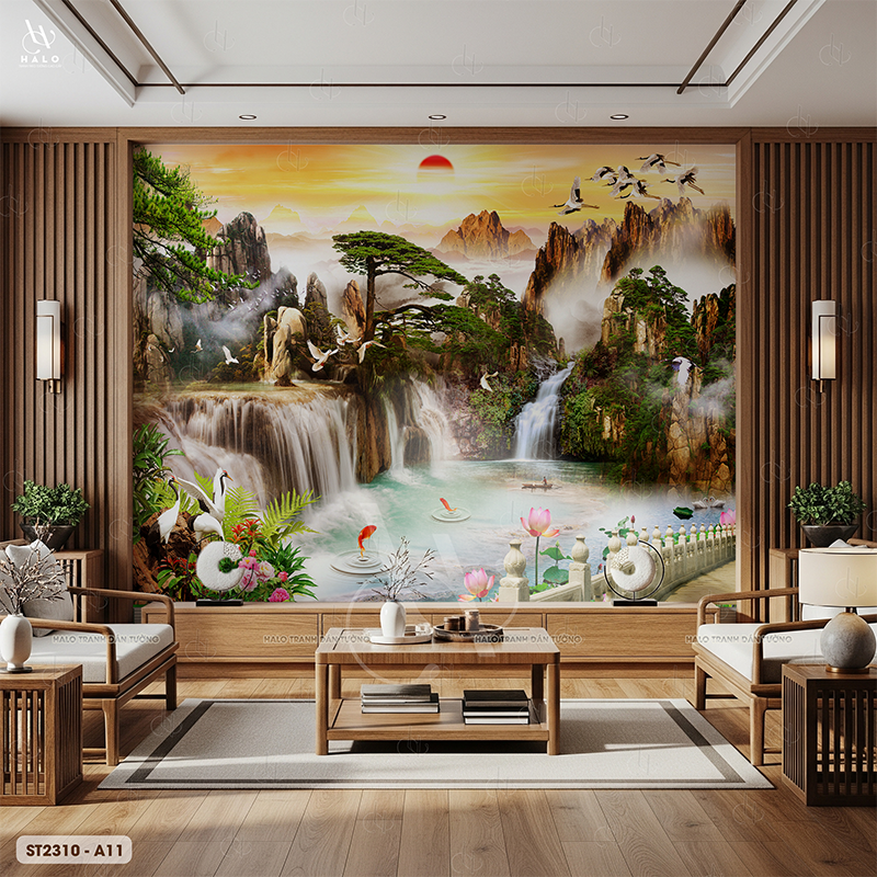  Tranh Dán Tường Sơn Thủy 8D 16D - ST2310 