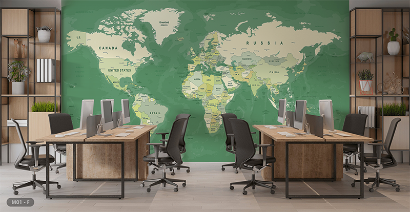  Tranh Dán Tường Bản Đồ 8D 16D - M01 