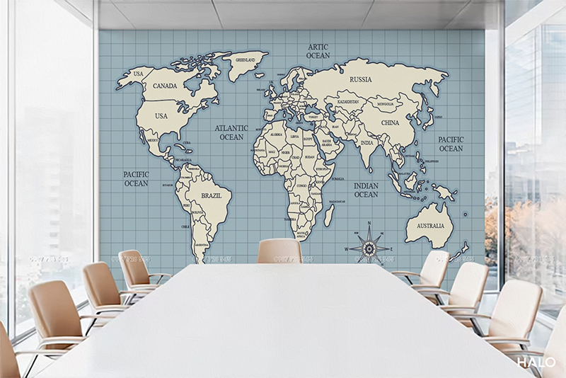  Tranh Dán Tường Bản Đồ 8D 16D - M11 