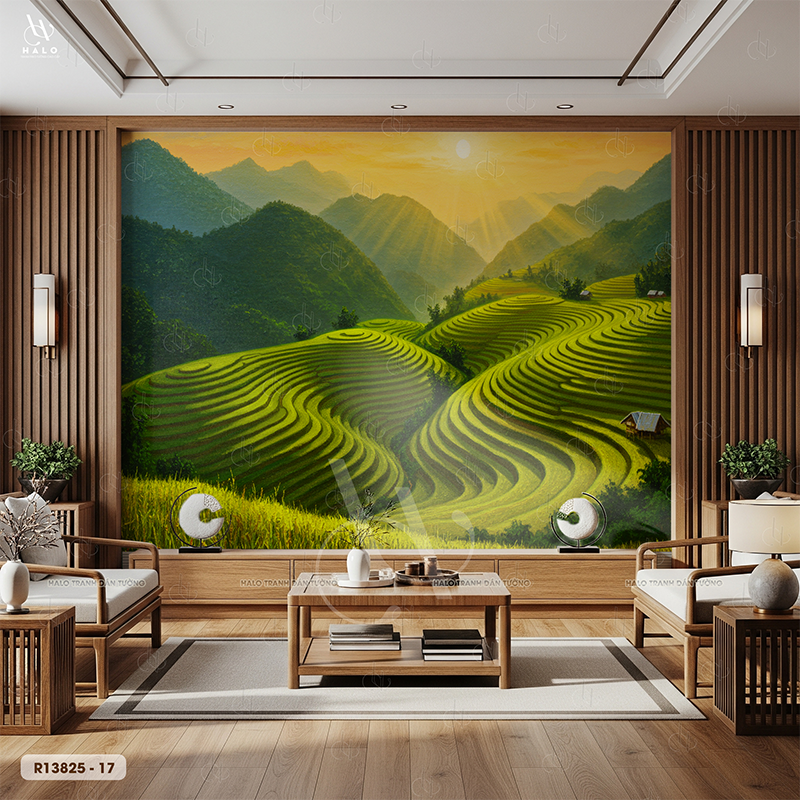  Tranh Dán Tường Ruộng Bậc Thang 8D 16D - R13825 
