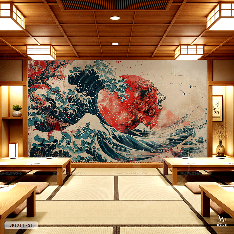  Tranh Dán Tường Sóng Nhật Bản - JP1711 