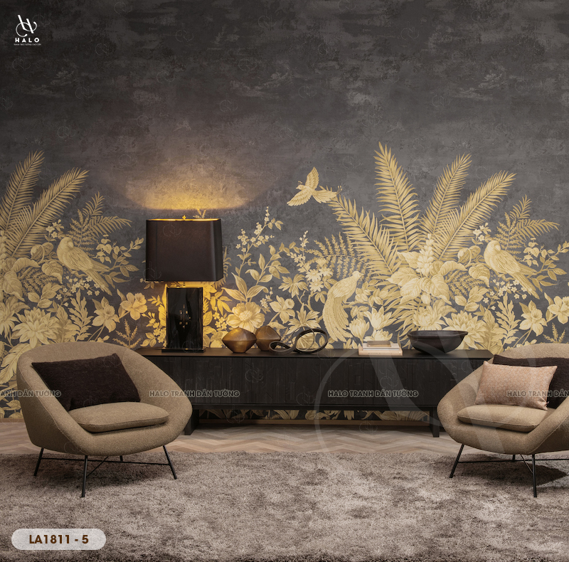  Tranh Dán Tường Lá Tối Giản - LA1811 