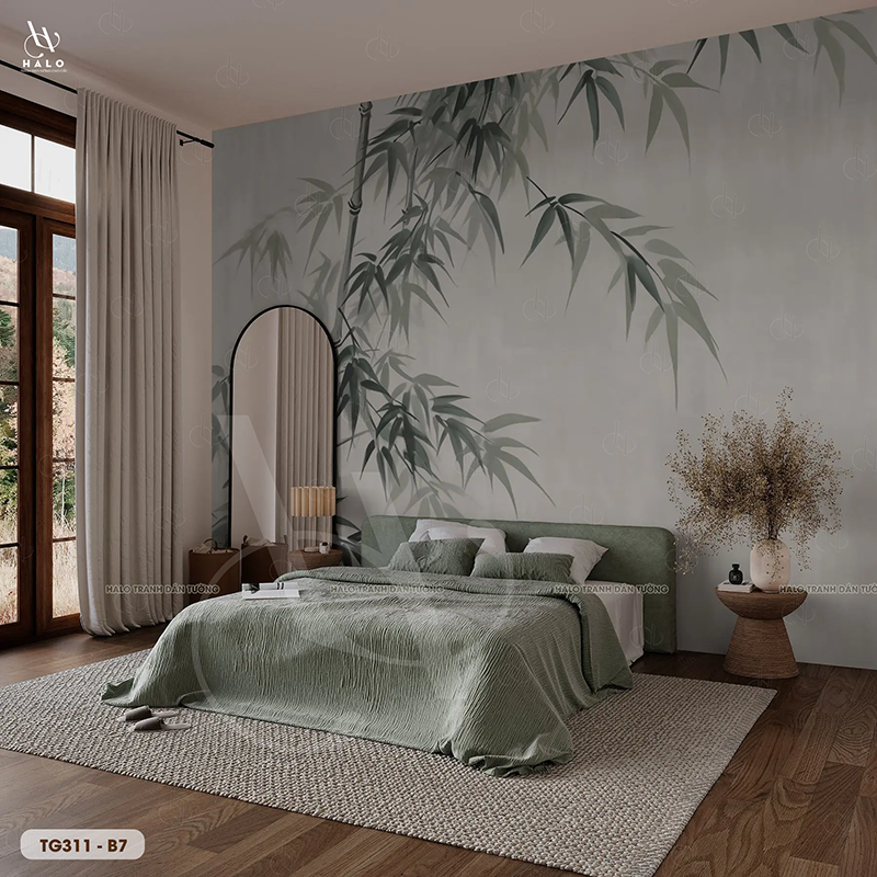  Tranh Dán Tường Cây Trúc Tối Giản 8D 16D - TG311 