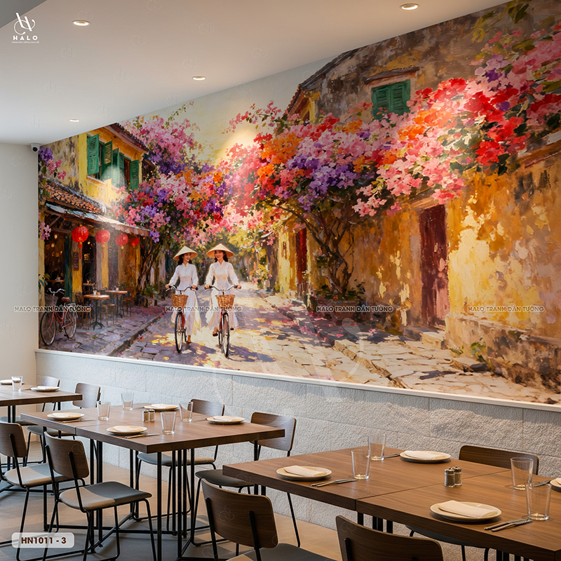  Tranh dán tường Hà Nội phố - HN1011 
