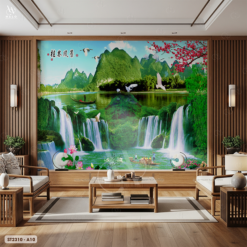  Tranh Dán Tường Sơn Thủy 8D 16D - ST2310 