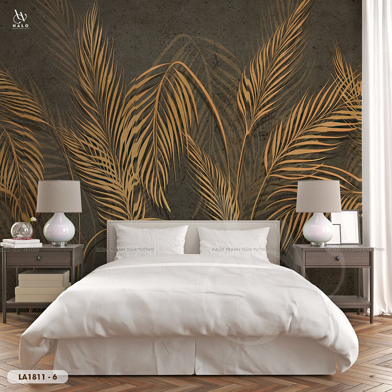  Tranh Dán Tường Lá Tối Giản - LA1811 