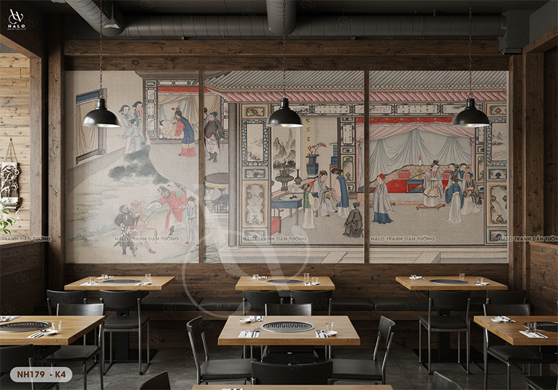  Tranh Dán Tường Nhà Hàng Hàn Quốc Cổ Điển - NH179 