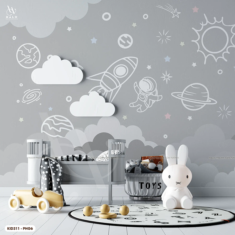  Tranh Dán Tường Phi Hành Gia Cho Trẻ 8D 16D - KID311 