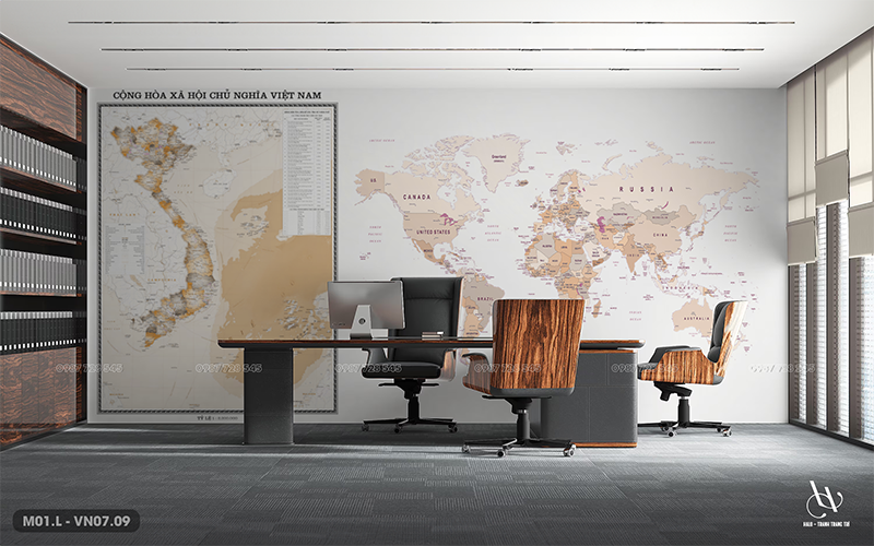  Tranh Dán Tường Bản Đồ 8D 16D - VNTG 