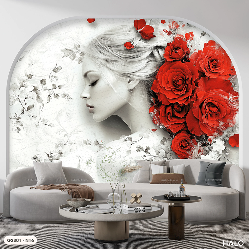  Tranh Dán Tường Vẻ Đẹp Kiêu Sa 8D 16D - G2301 