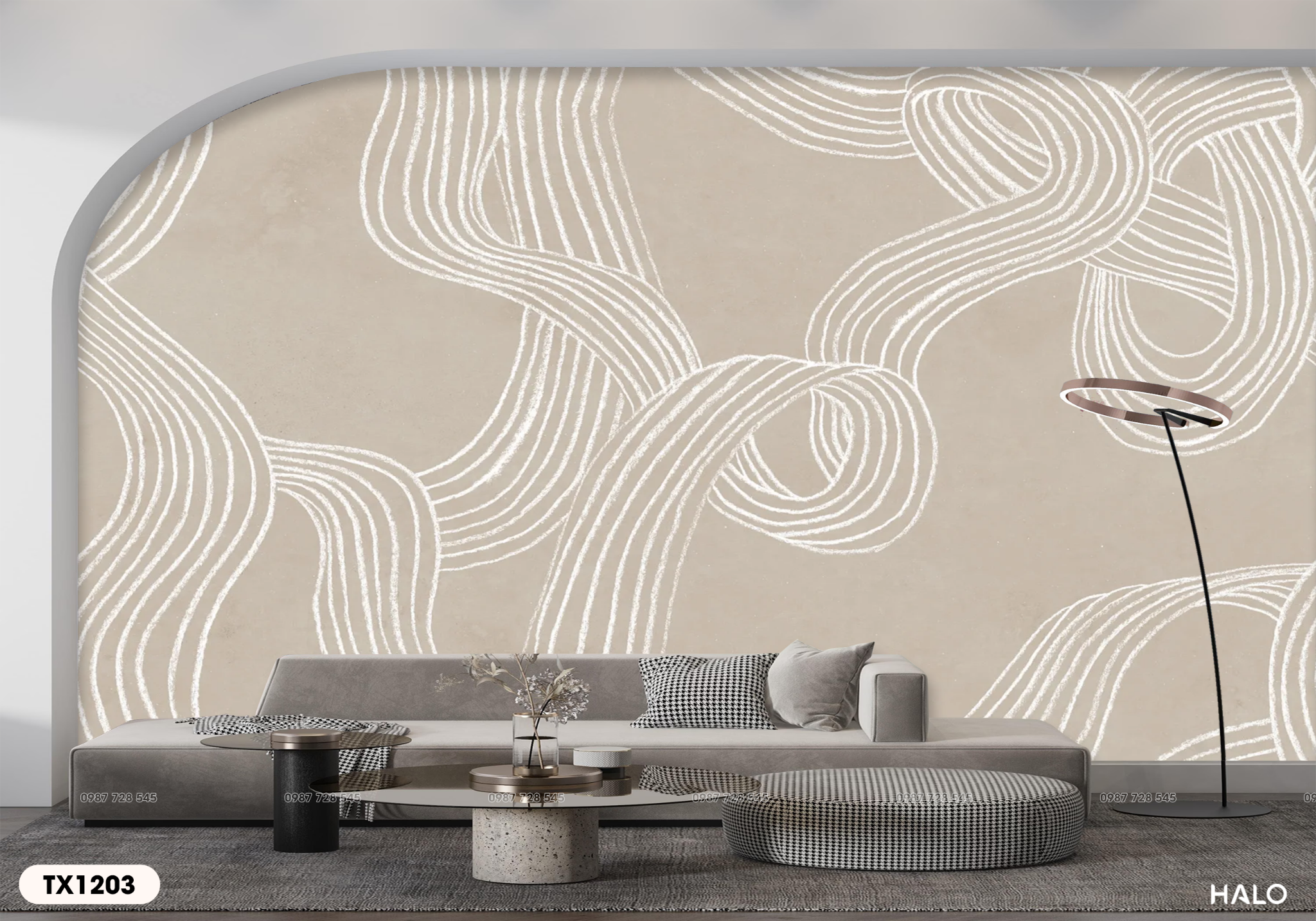  Tranh Dán Tường Sắc Màu Tối Giản 8D 16D - TX1203 