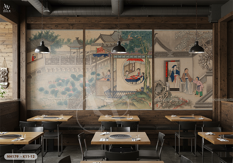  Tranh Dán Tường Nhà Hàng Hàn Quốc Cổ Điển - NH179 