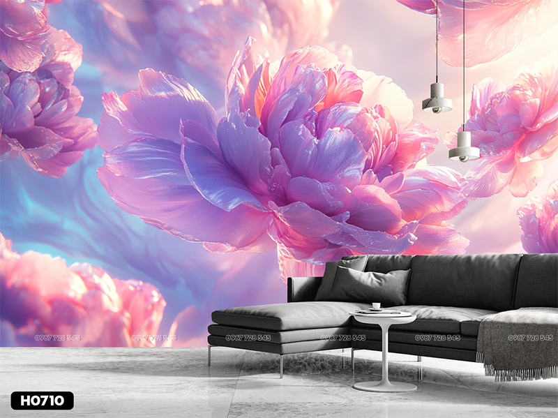  Tranh Dán Tường  Hoa 8D 16D - H0710 