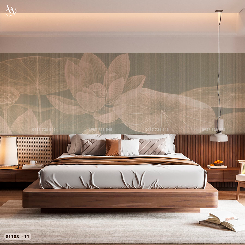  Tranh Dán Tường Hoa Sen 8D 16D - S1103 
