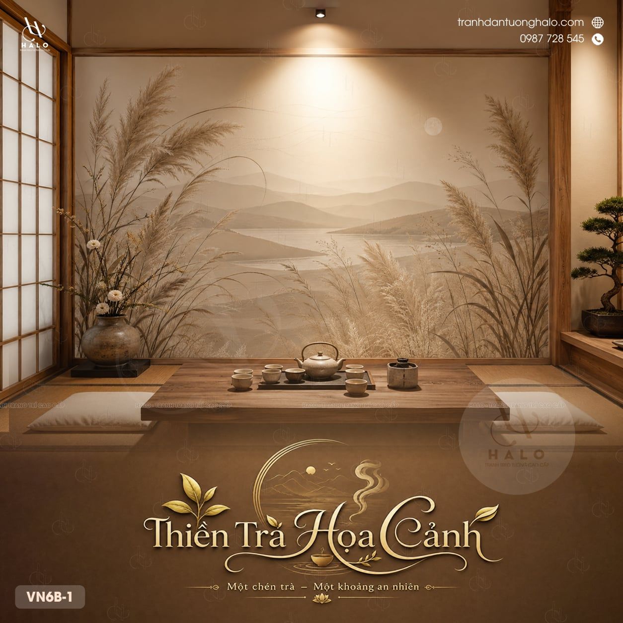  Tranh Dán Tường Phòng Trà - VN6B - 1 