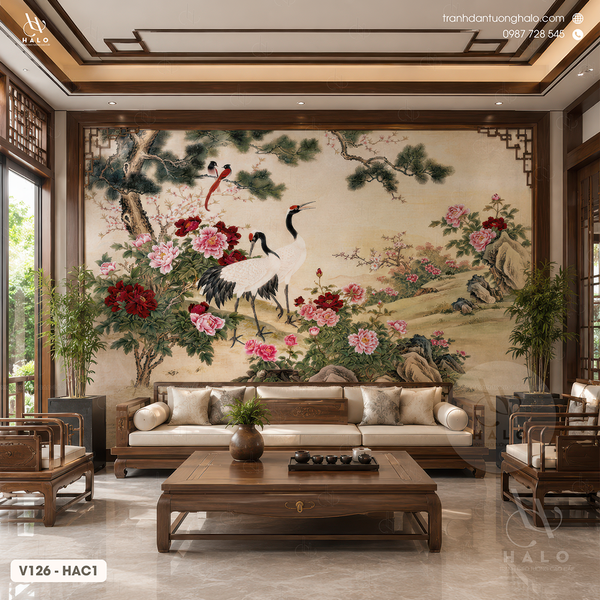  Tranh Dán Tường Chim Hạc - V126 - HAC1 