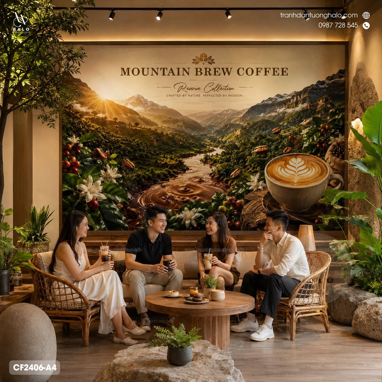  Tranh Dán Tường Coffee - CF2406 - A4 