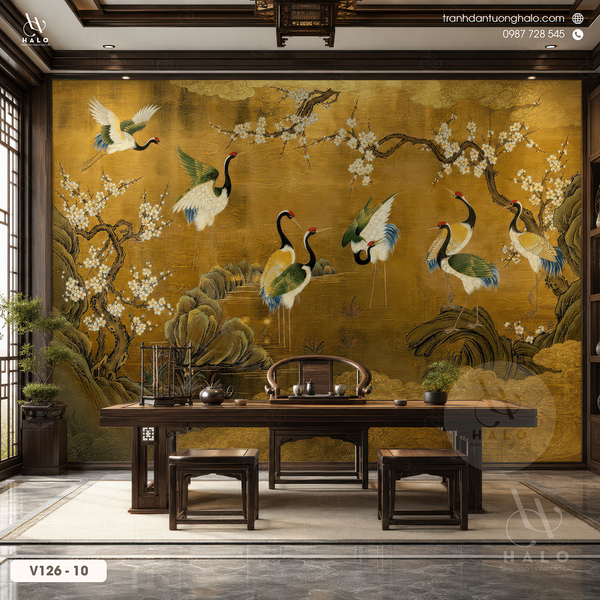  Tranh Dán Tường Chim Hạc - V126 - 10 