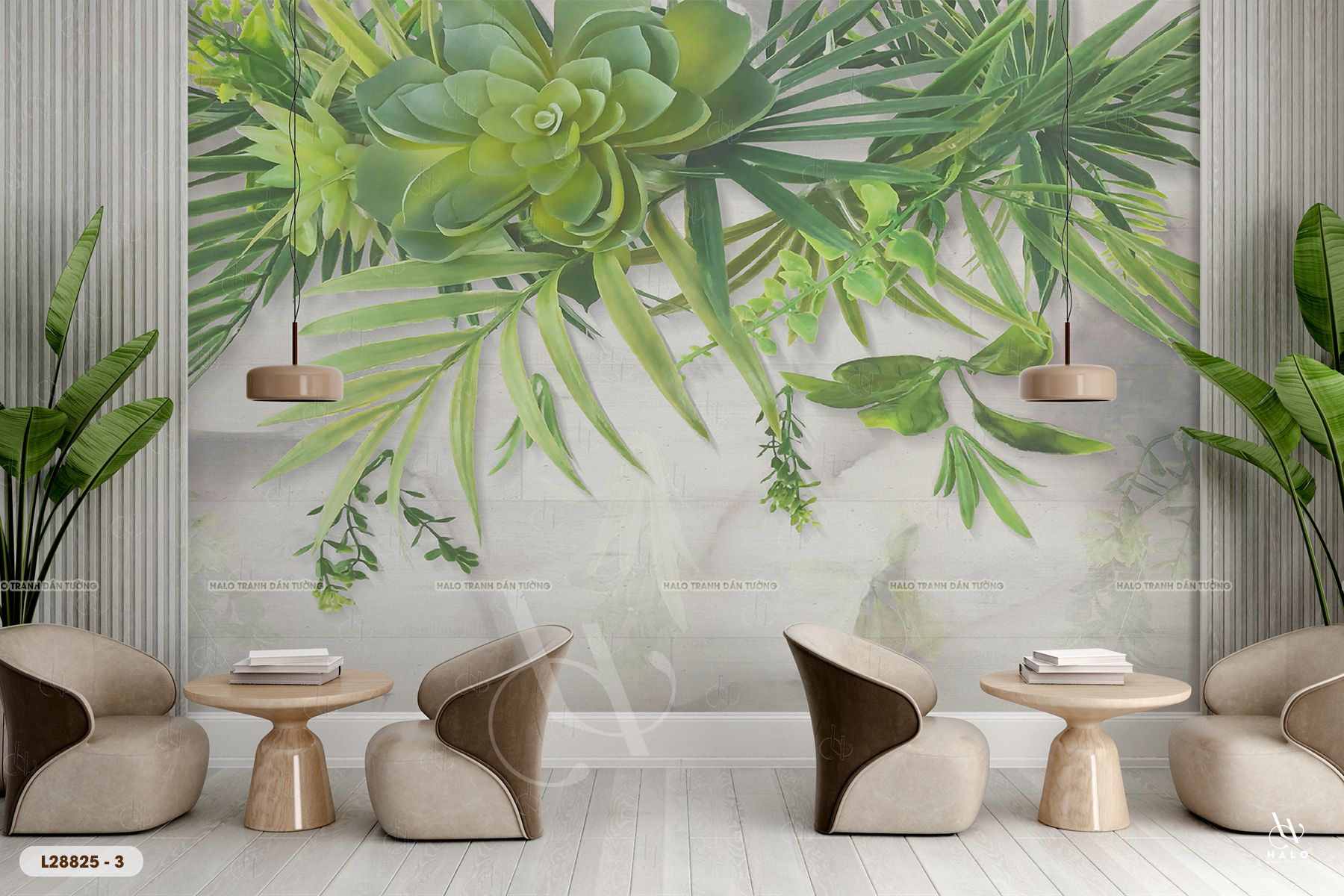  Tranh Dán Tường Lá Cây 8D 16D - L28825 