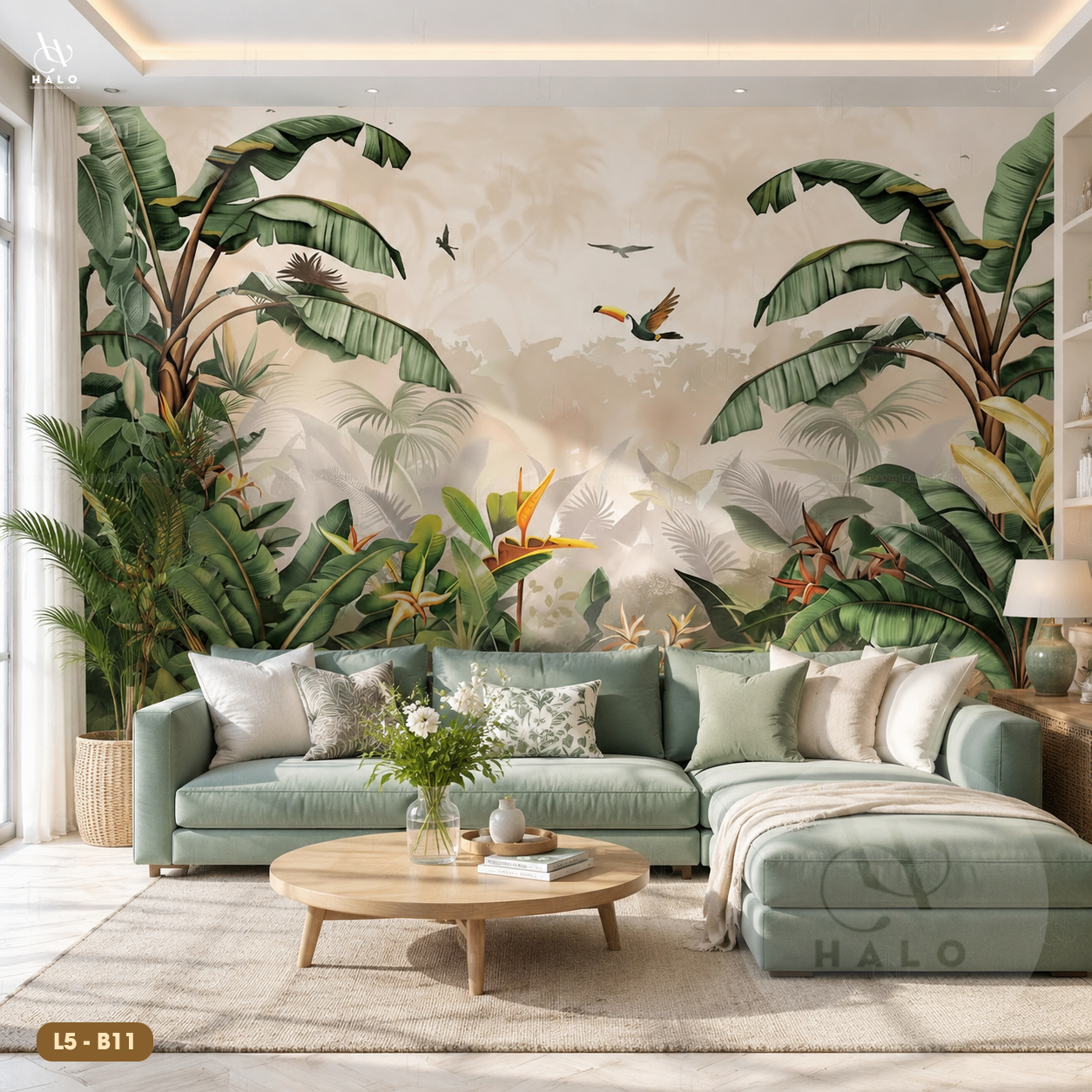  Tranh Dán Tường Lá Cây 8D 16D - L5 - B11 