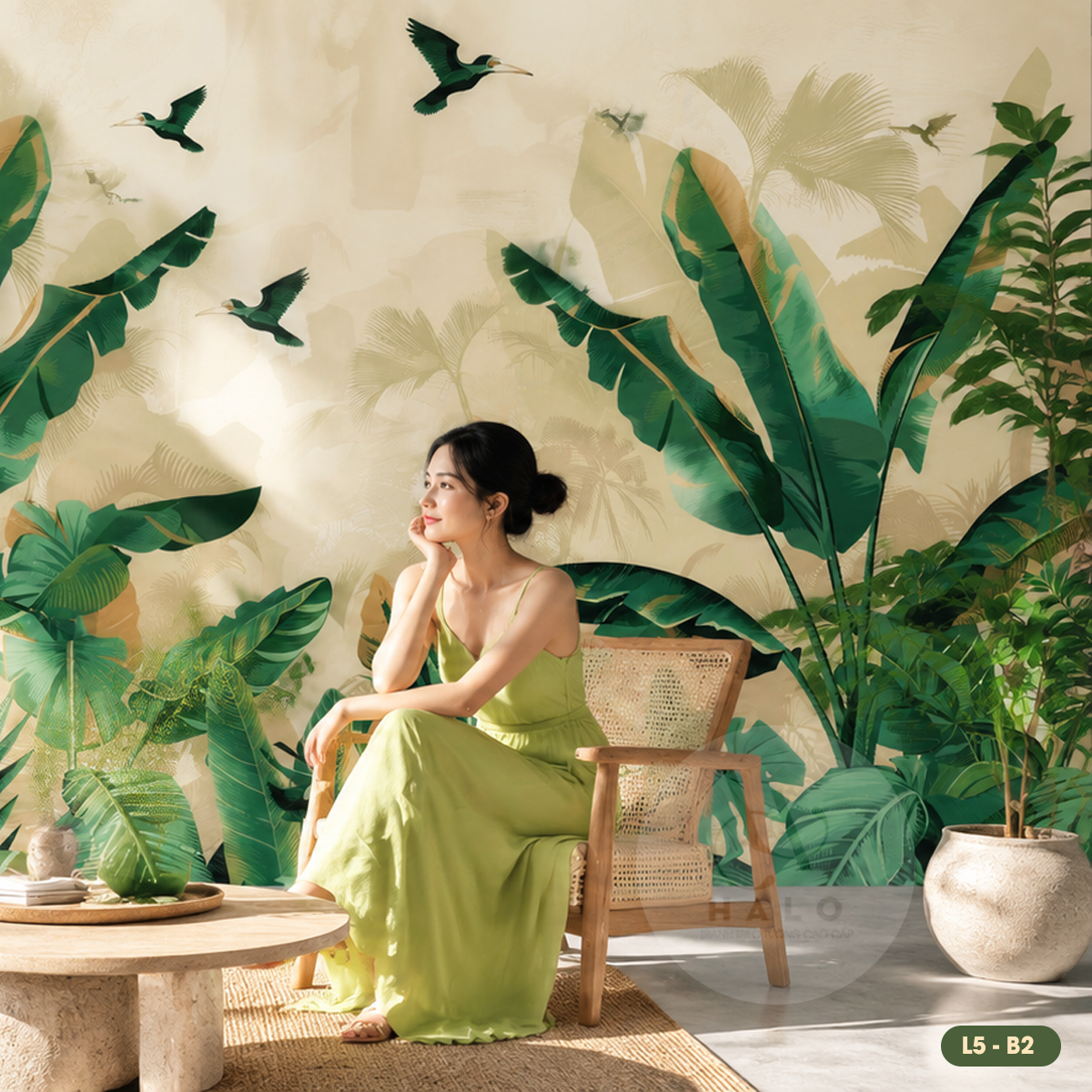  Tranh Dán Tường Lá Cây 8D 16D - L5 - B2 