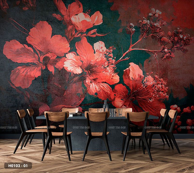  Tranh Dán Tường Hoa 8D 16D - H0103 
