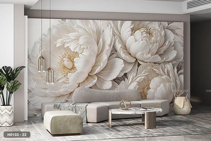  Tranh Dán Tường Hoa 8D 16D - H0103 