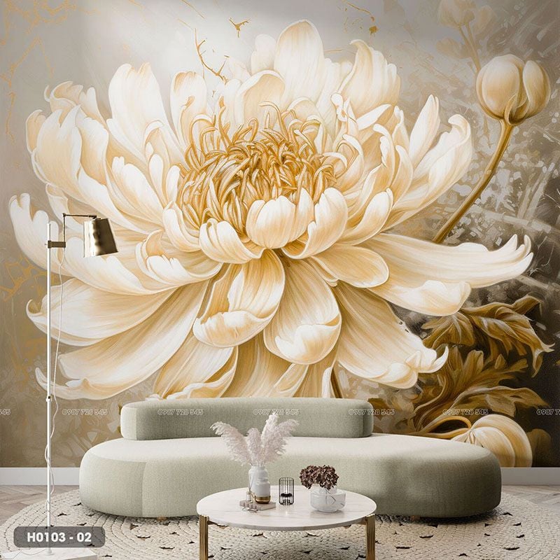  Tranh Dán Tường Hoa 8D 16D - H0103 