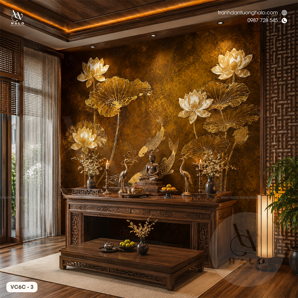  Tranh Dán Tường Hoa Sen 8D 16D - VC6C - 3 