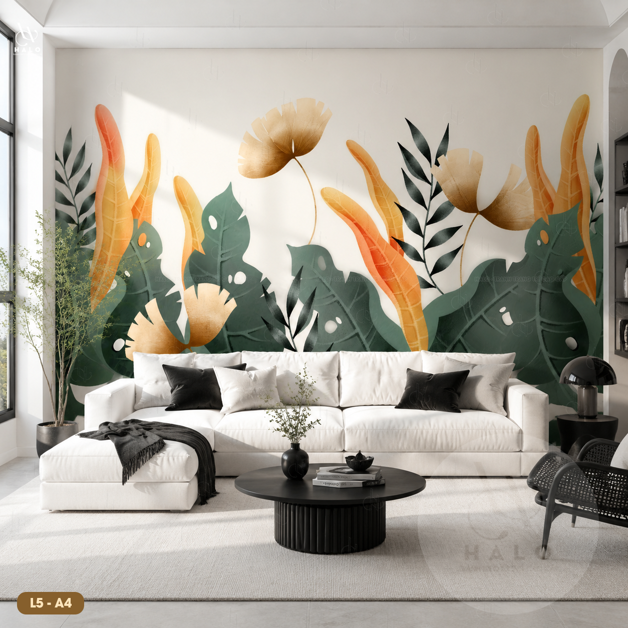  Tranh Dán Tường Lá Cây 8D 16D - L5 - A4 