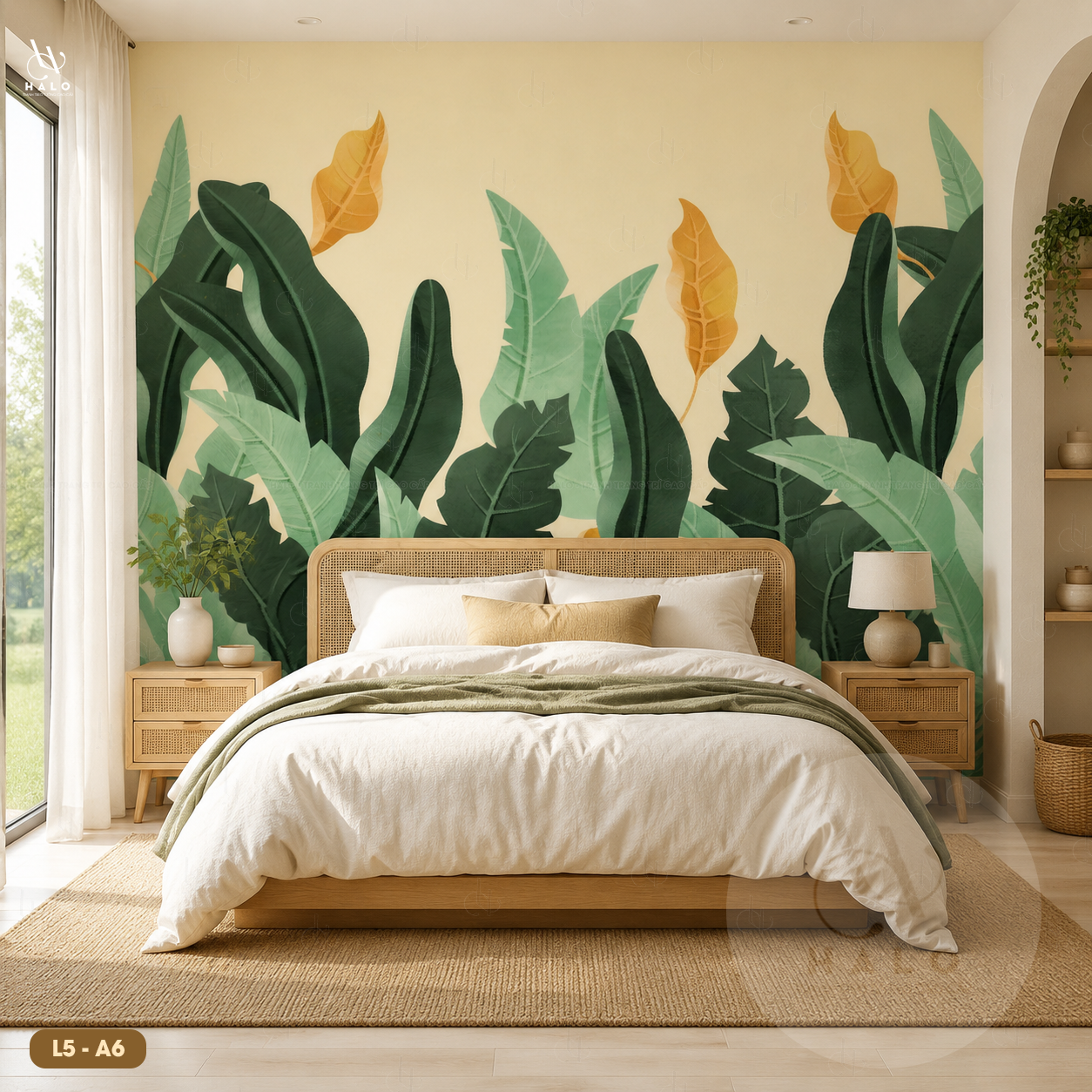  Tranh Dán Tường Lá Cây 8D 16D - L5 - A6 
