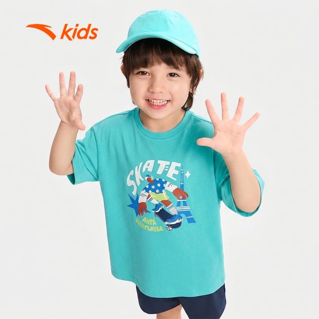 Áo Phông Ngắn Tay Thể Thao Bé Trai Anta Kids 352437118U-2
