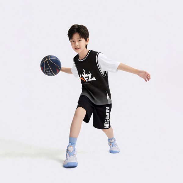 Áo Phông Ngắn Tay Bóng Rổ Bé Trai Anta Kids 3525C1101-2