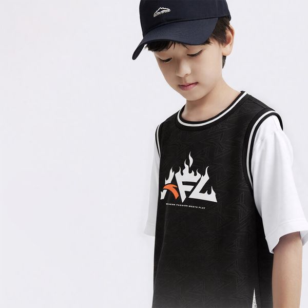 Áo Phông Ngắn Tay Bóng Rổ Bé Trai Anta Kids 3525C1101-2