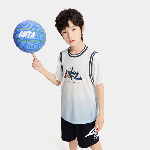Áo Phông Ngắn Tay Bóng Rổ Bé Trai Anta Kids 3525C1101-3