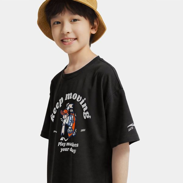 Áo Phông Ngắn Tay Thể Thao Thời Trang Bé Trai Anta Kids 3525C8103-4