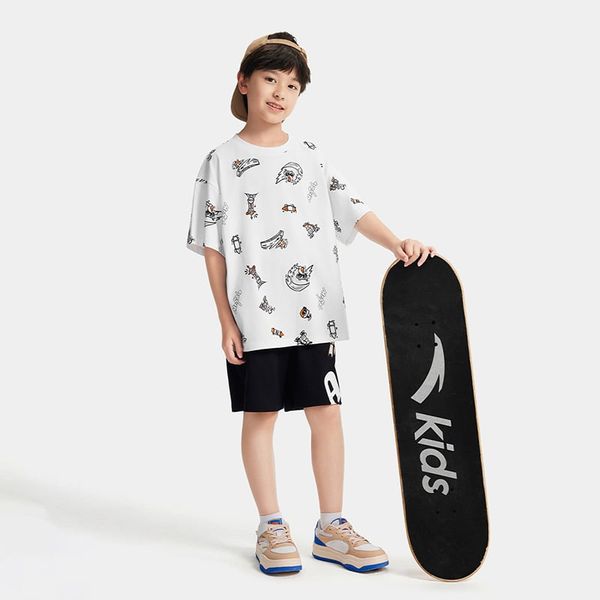 Áo Phông Ngắn Tay Thể Thao Thời Trang Bé Trai Anta Kids 3525C8103B-1