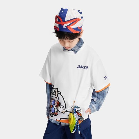 Áo Phông Ngắn Tay Thể Thao Bé Trai Anta Kids 3525C8104-1