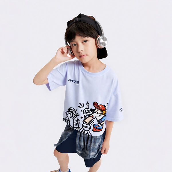 Áo Phông Ngắn Tay Thể Thao Bé Trai Anta Kids 3525C8104-2