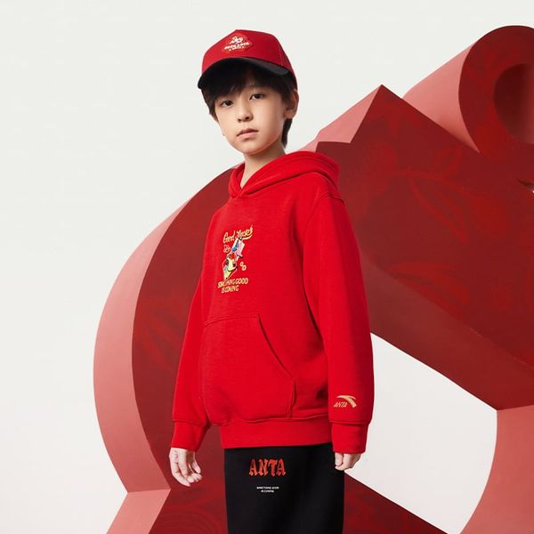 Áo Hoodie Thời Trang Bé Trai Anta Kids CNY 3526A8607-2